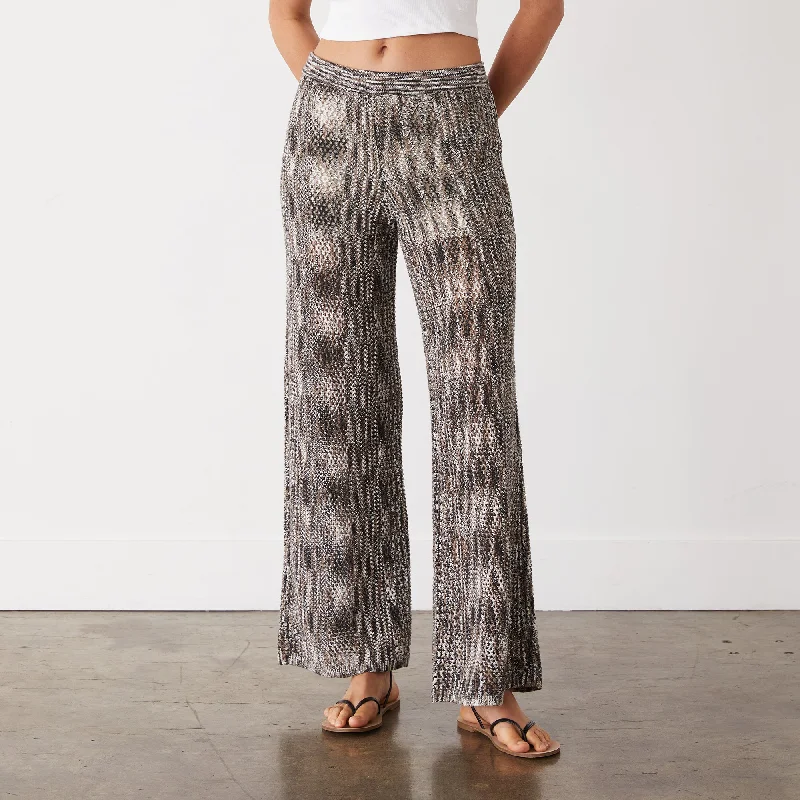 Weekend Wear Space-dye Crochet Wide Leg Pant