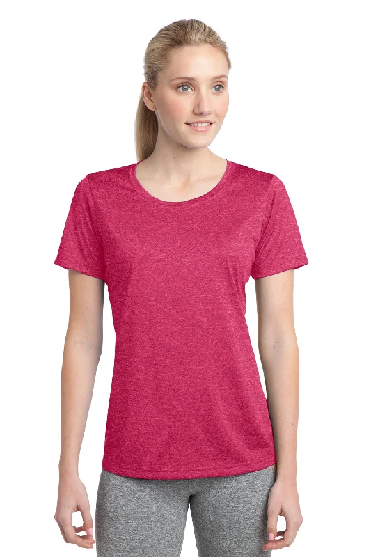 Fashion Must-have Sport-Tek Womens Contender Heather Moisture Wicking Short Sleeve Crewneck T-Shirt - Heather Raspberry Pink - Closeout