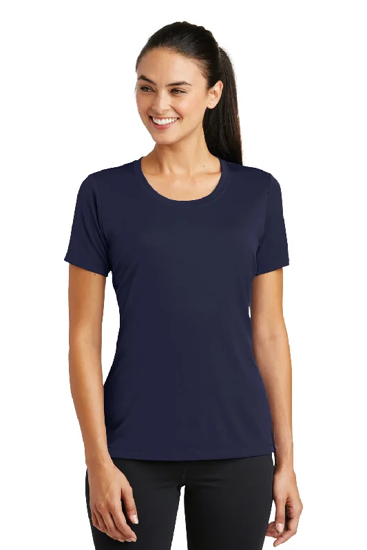 Casual Comfort Sport-Tek Womens Tough Moisture Wicking Short Sleeve Crewneck T-Shirt - True Navy Blue - Closeout