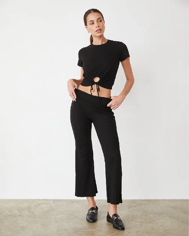 Celebrity Style Tencel Rib Kick Flare