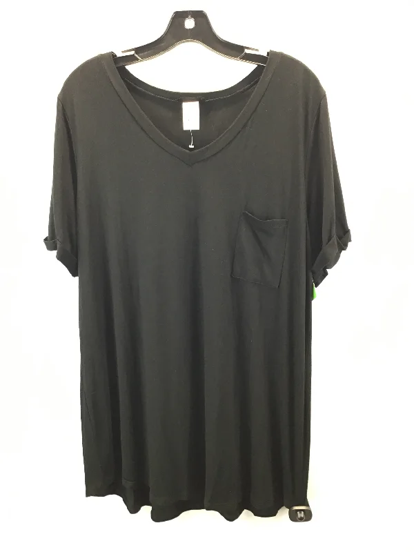 Cozy Vibes Top Short Sleeve Basic By Heimish Usa In Black, Size: 2x