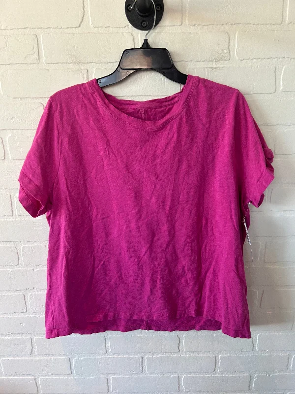 Lounge Chic Top Short Sleeve Basic By J. Crew In Pink, Size: Xxl