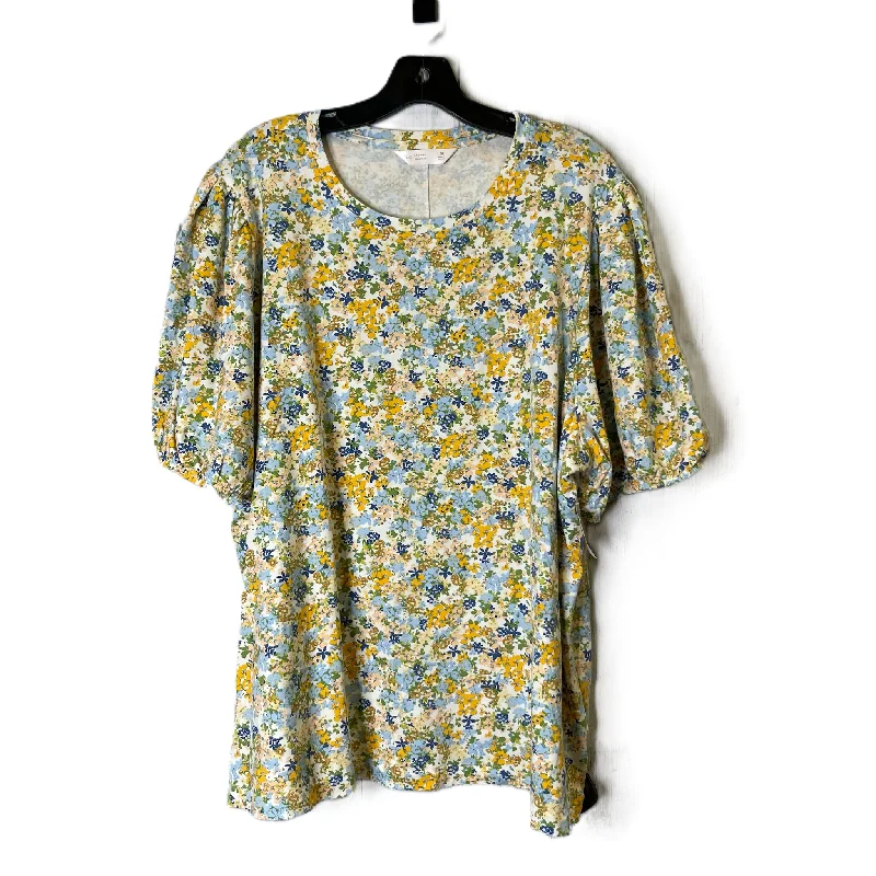 Boutique Recommendation Top Short Sleeve Basic By Lc Lauren Conrad In Floral Print, Size: 3x