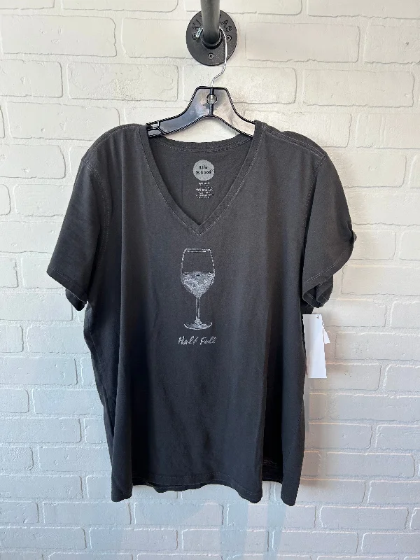 Daily Comfort Top Short Sleeve Basic By Life Is Good In Grey, Size: Xxl
