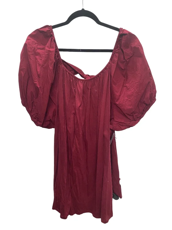 Luxury Customization Top Short Sleeve By A New Day In Red, Size: 3x