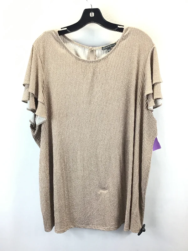 Chic Outfits Top Short Sleeve By Adrianna Papell In Polkadot Pattern, Size: 2x