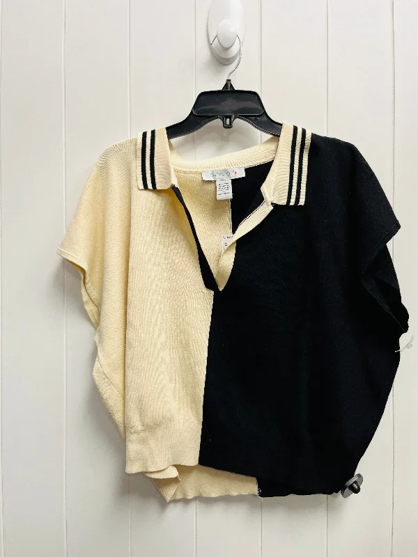 Customized Version Top Short Sleeve By Ashley Stewart In Black & Cream, Size: 3x
