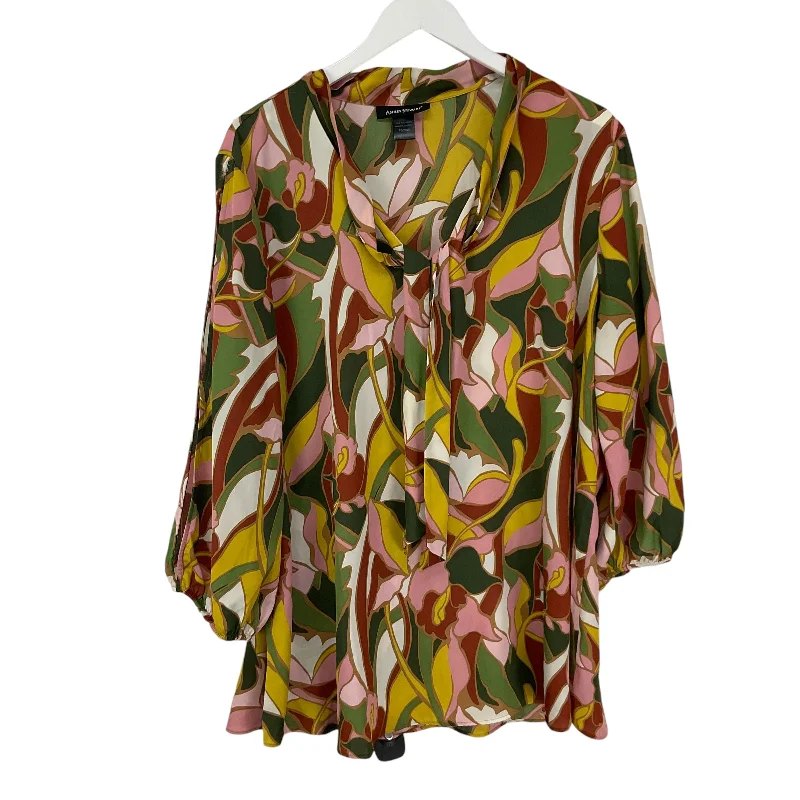 Trendy Dresses Top Short Sleeve By Ashley Stewart In Multi-colored, Size: 1x