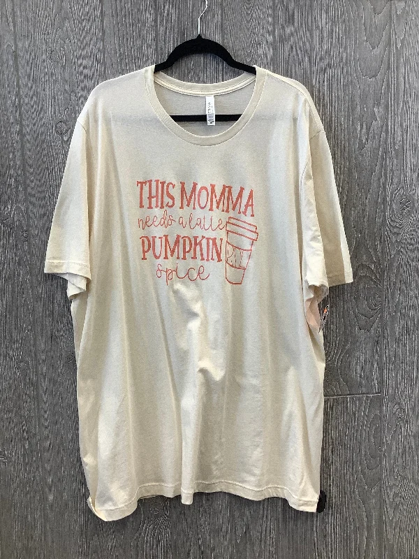 Versatile Comfort Wear Top Short Sleeve By Bella + Canvas In Tan, Size: 3x