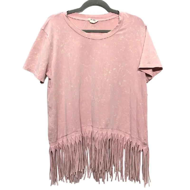 Soft Casuals Top Short Sleeve By Bibi In Pink, Size: Xl