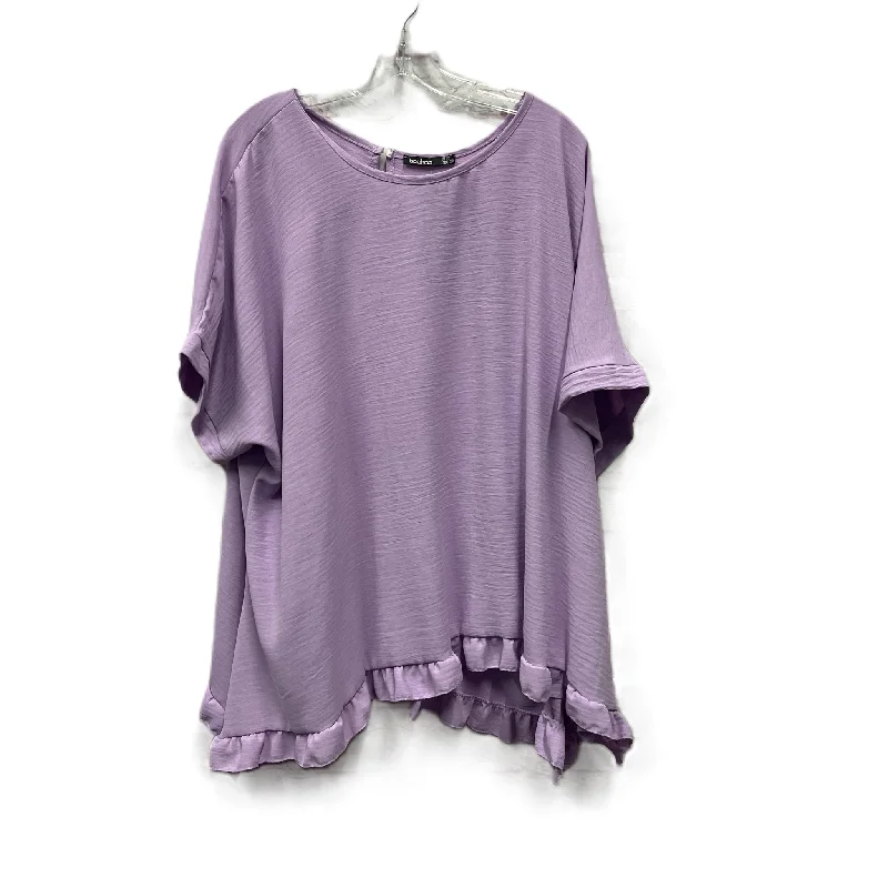 Relaxed Looks Top Short Sleeve By Boohoo Boutique In Purple, Size: 4x
