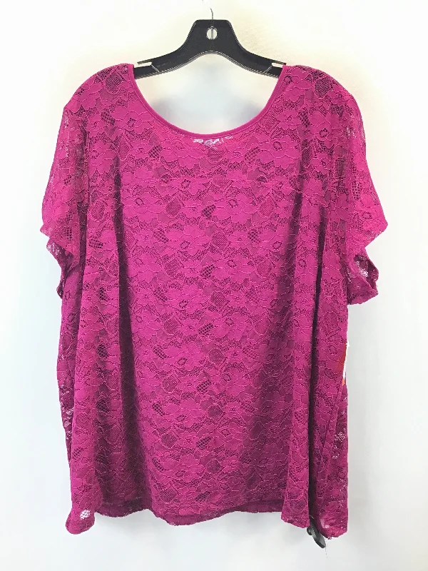 Warm Layers Top Short Sleeve By Boutique + In Floral Print, Size: 3x