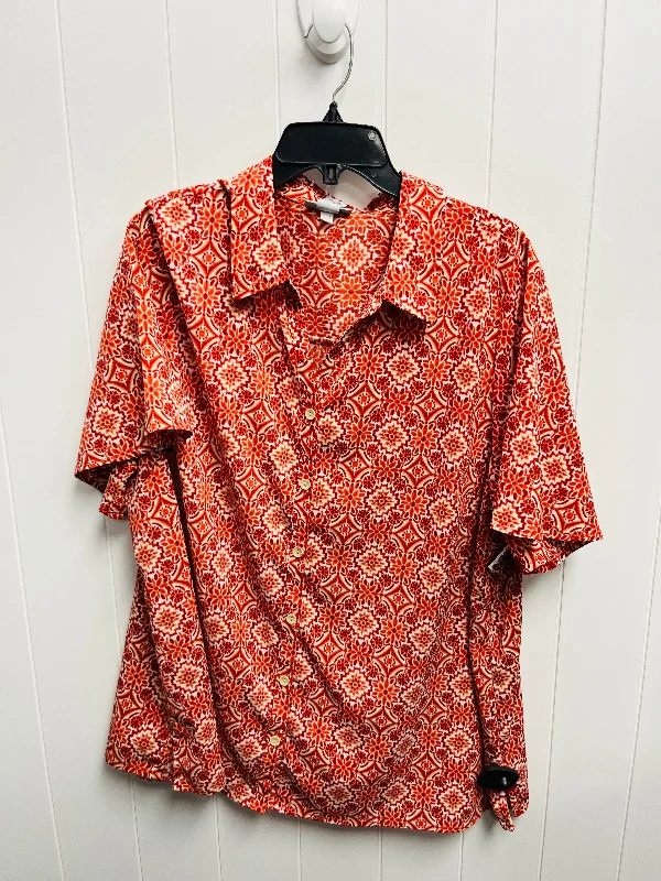 Soft Fabric Looks Top Short Sleeve By Catherines In Red, Size: 1x