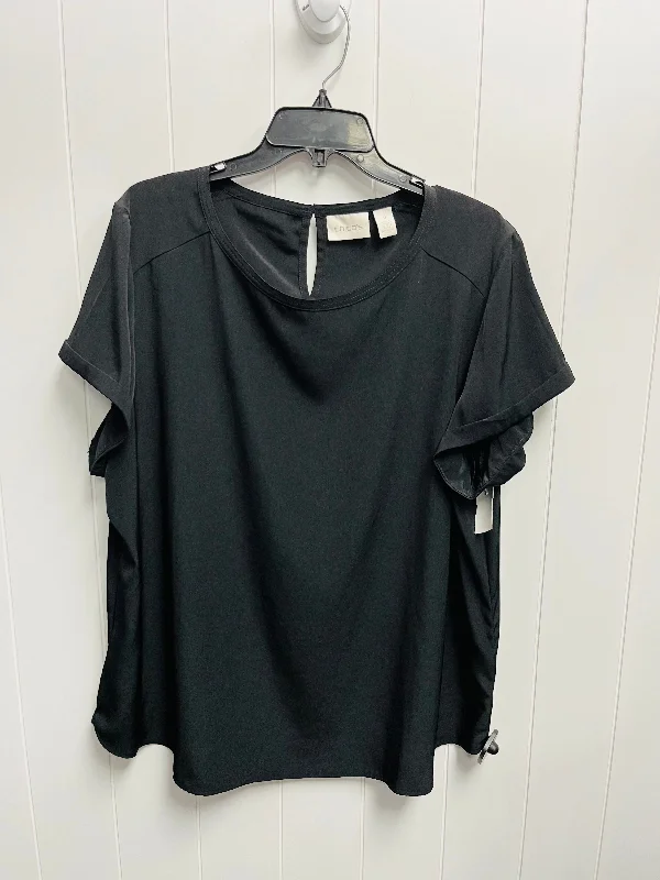 Comfortable Sweaters Top Short Sleeve By Chicos In Black, Size: 1x