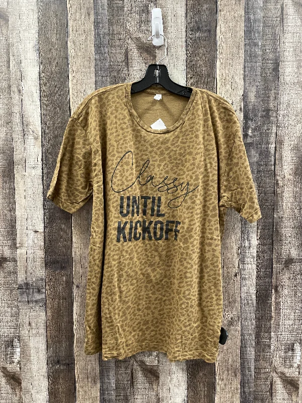 Casual And Casual Top Short Sleeve By Cme In Brown, Size: Xl