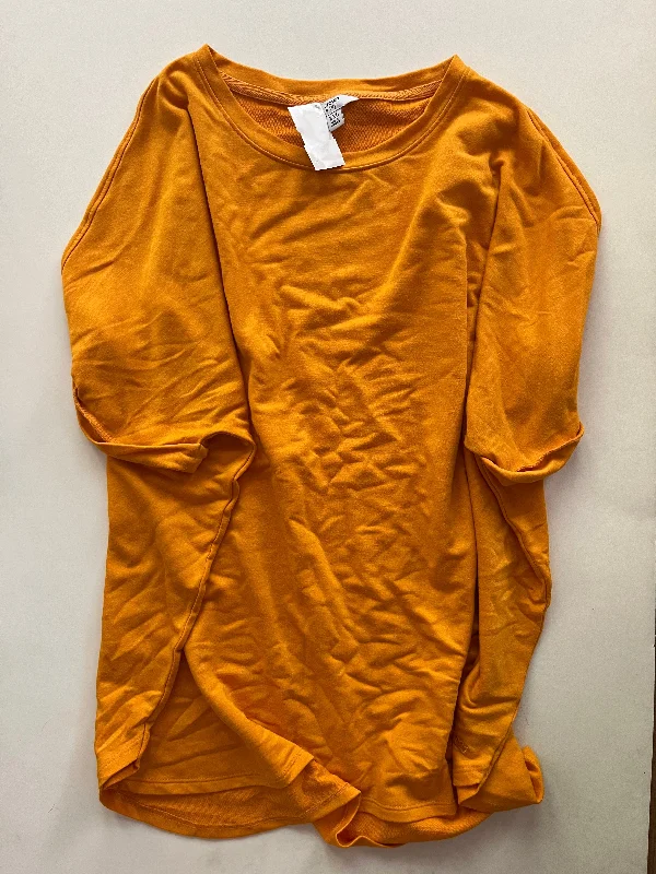 Unique Fashion Top Short Sleeve By Crown And Ivy In Mustard, Size: 2x