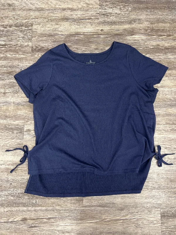 Soft Looks Top Short Sleeve By Cuddl Duds In Blue, Size: 1x