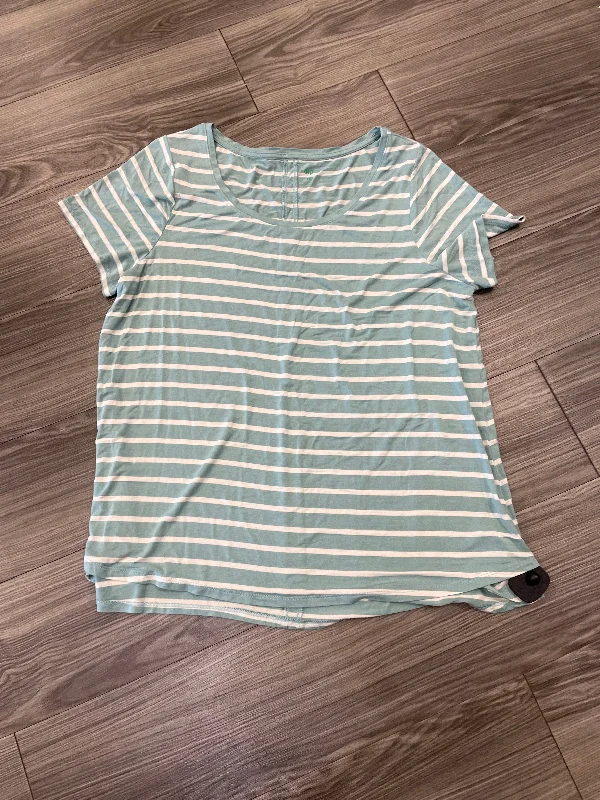 New Products Top Short Sleeve By Dip In Striped Pattern, Size: 1x