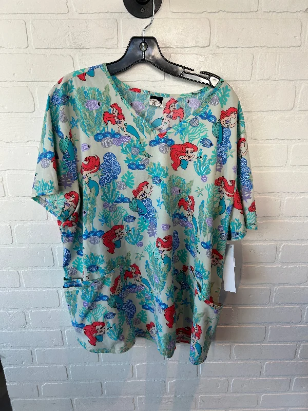 Unique Prints Top Short Sleeve By Disney Store In Grey, Size: 2x