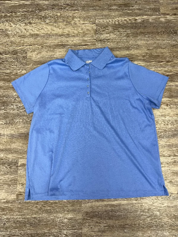 Modern Chic Top Short Sleeve By Lands End In Blue, Size: 1x