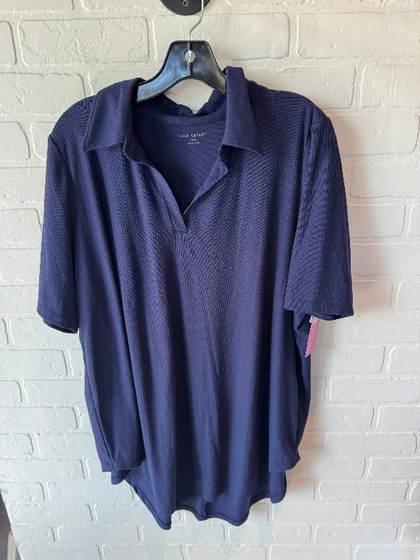 Cool Style Top Short Sleeve By Lane Bryant In Blue, Size: Xl