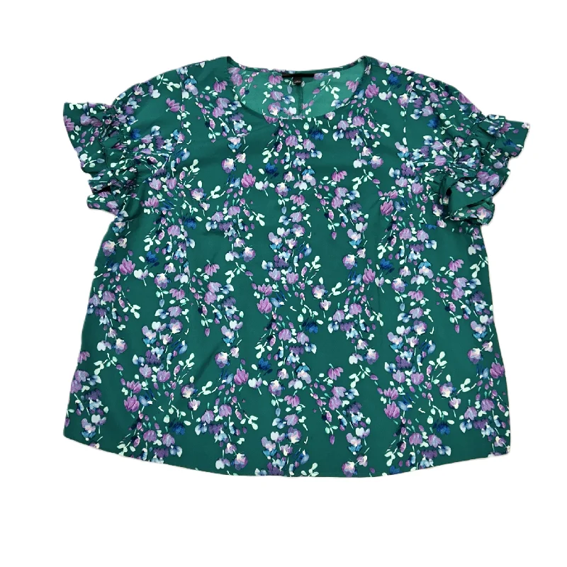 Energy Plan Top Short Sleeve By Lane Bryant In Green & Purple, Size: 3x