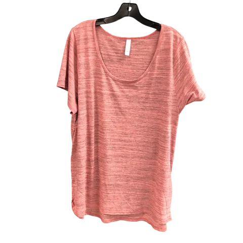 Cozy Chic Top Short Sleeve By Lularoe In Pink, Size: 3x