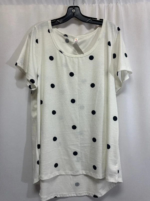Classic Retro Top Short Sleeve By Lularoe In White, Size: 2x