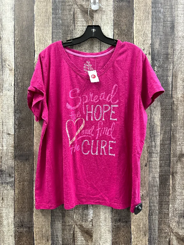 Sweet Girl Top Short Sleeve By Made For Life In Pink, Size: 3x