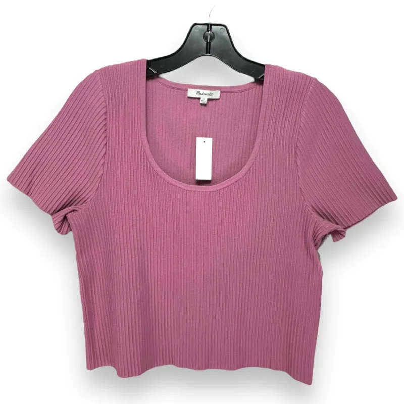 Comfortable Jeans Top Short Sleeve By Madewell In Pink, Size: Xl
