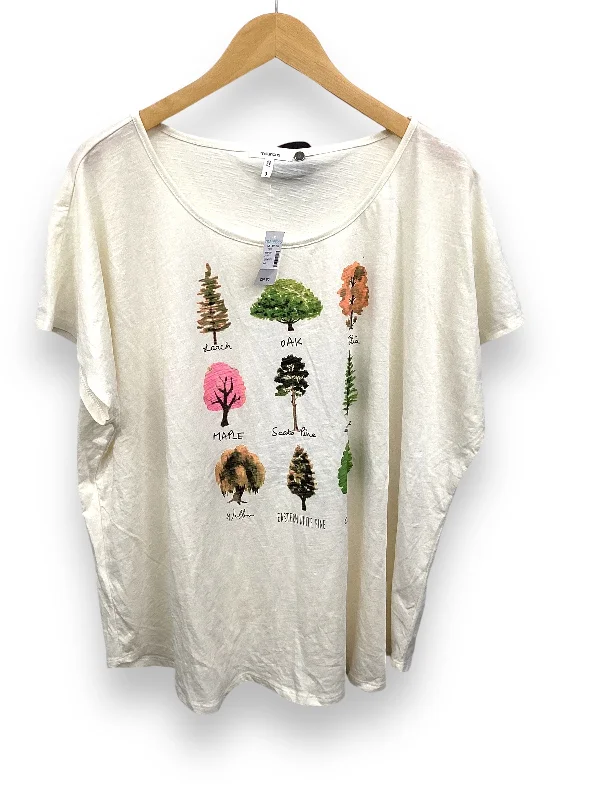 Weekend Comfort Wear Top Short Sleeve By Maurices In Cream, Size: 3x