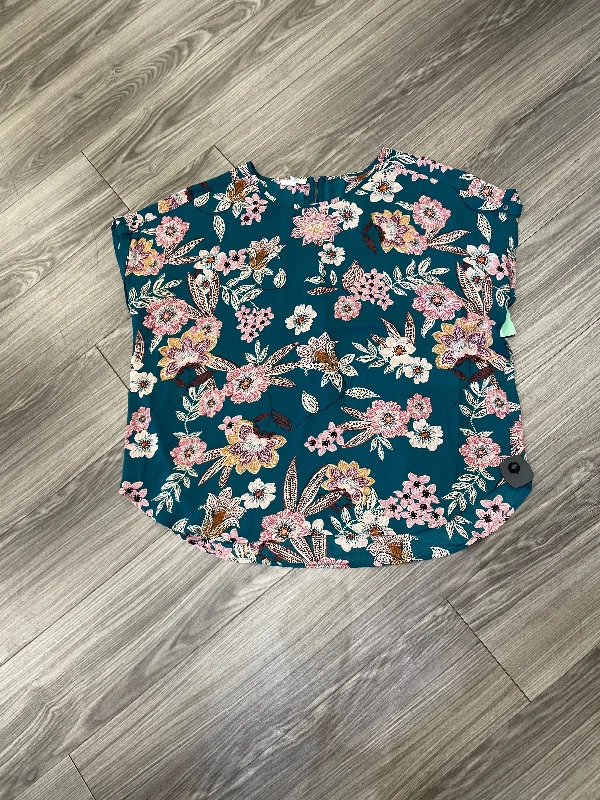 Sports And Leisure Top Short Sleeve By Maurices In Floral Print, Size: 1x