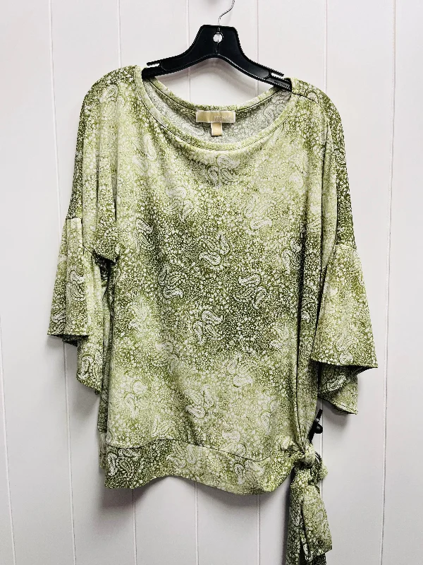 Advanced Design Top Short Sleeve By Michael By Michael Kors In Green, Size: 1x