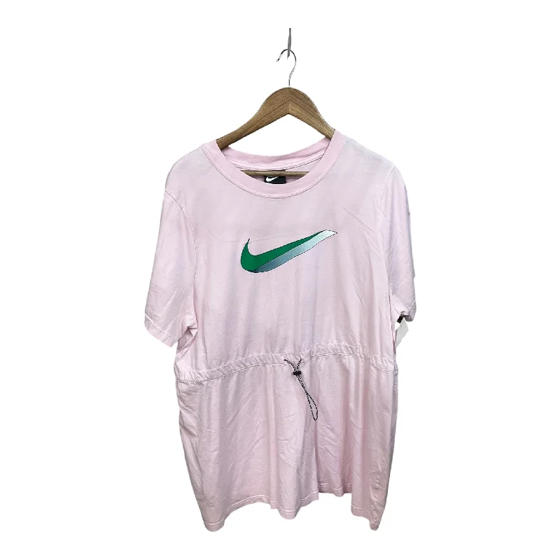 Free Design Top Short Sleeve By Nike Apparel In Pink, Size: 1x