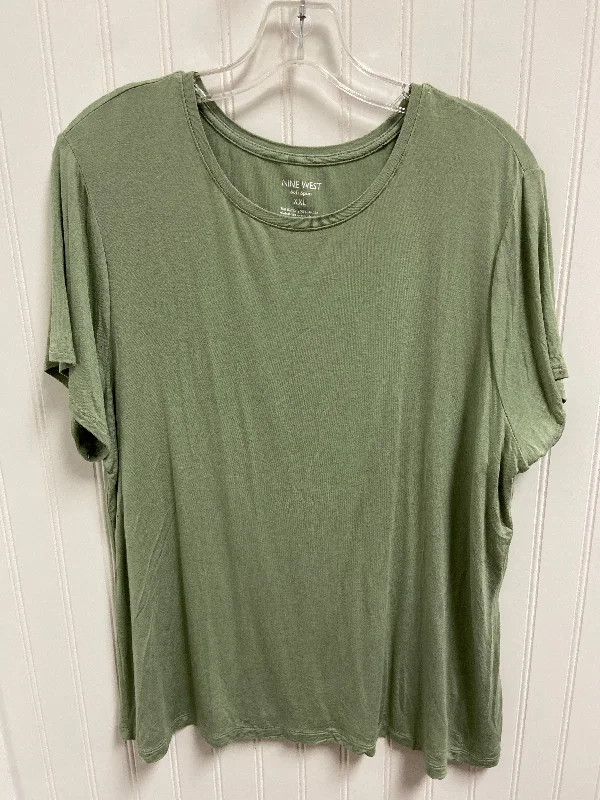 Personalized Clothing Top Short Sleeve By Nine West In Teal, Size: Xxl