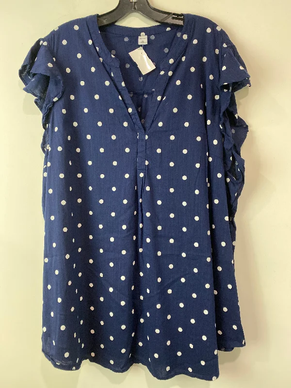 Cozy Chic Trends Top Short Sleeve By Old Navy In Navy, Size: 4x