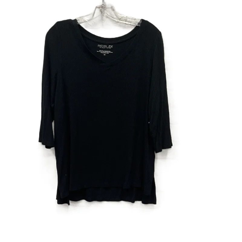 Chic Comfort Wear Top Short Sleeve By Rachel Zoe In Black, Size: 1x