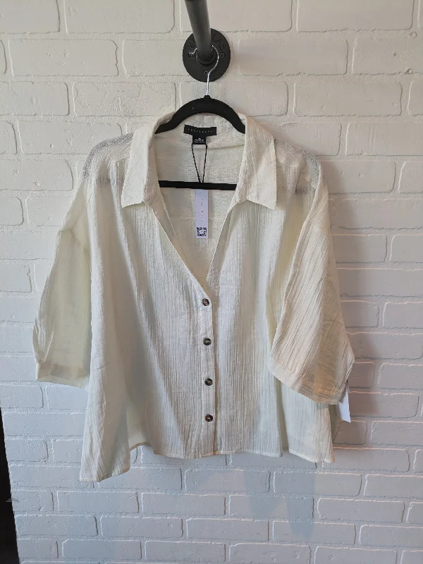 Fashion Classic Top Short Sleeve By Sanctuary In Cream, Size: 2x