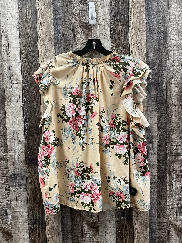 Soft Fashion Top Short Sleeve By Shein In Beige, Size: 4x