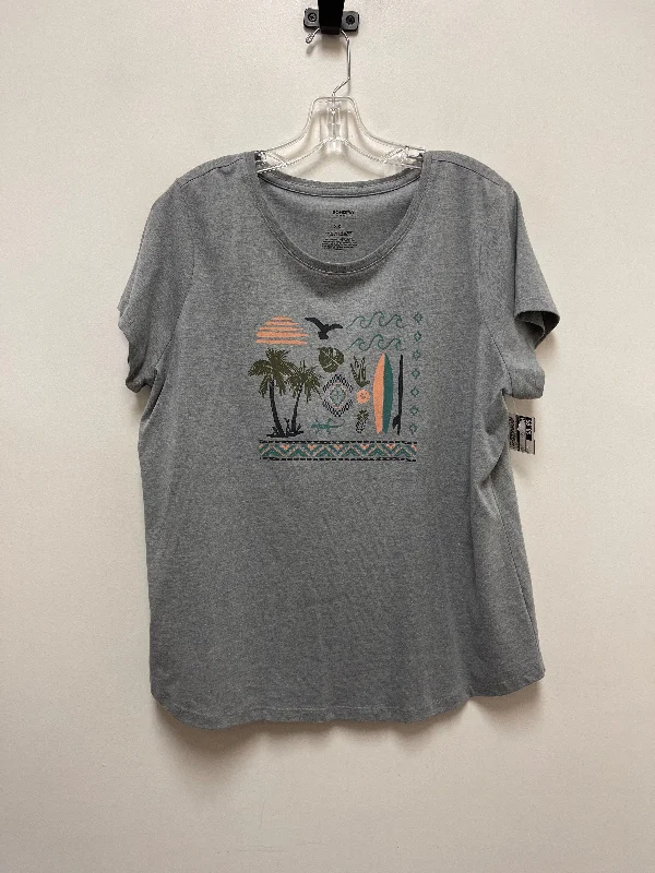 Integrated Design Top Short Sleeve By Sonoma In Grey, Size: 2x