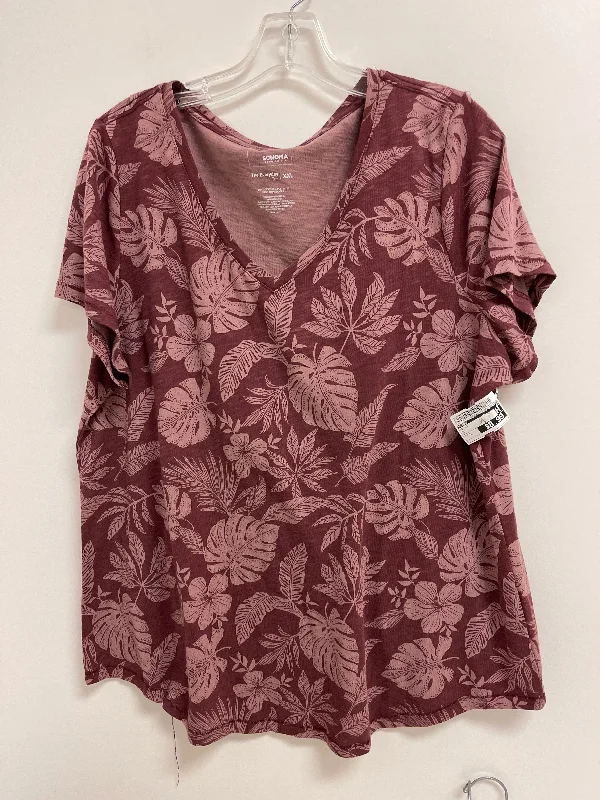 High-end Sense Top Short Sleeve By Sonoma In Red, Size: 2x