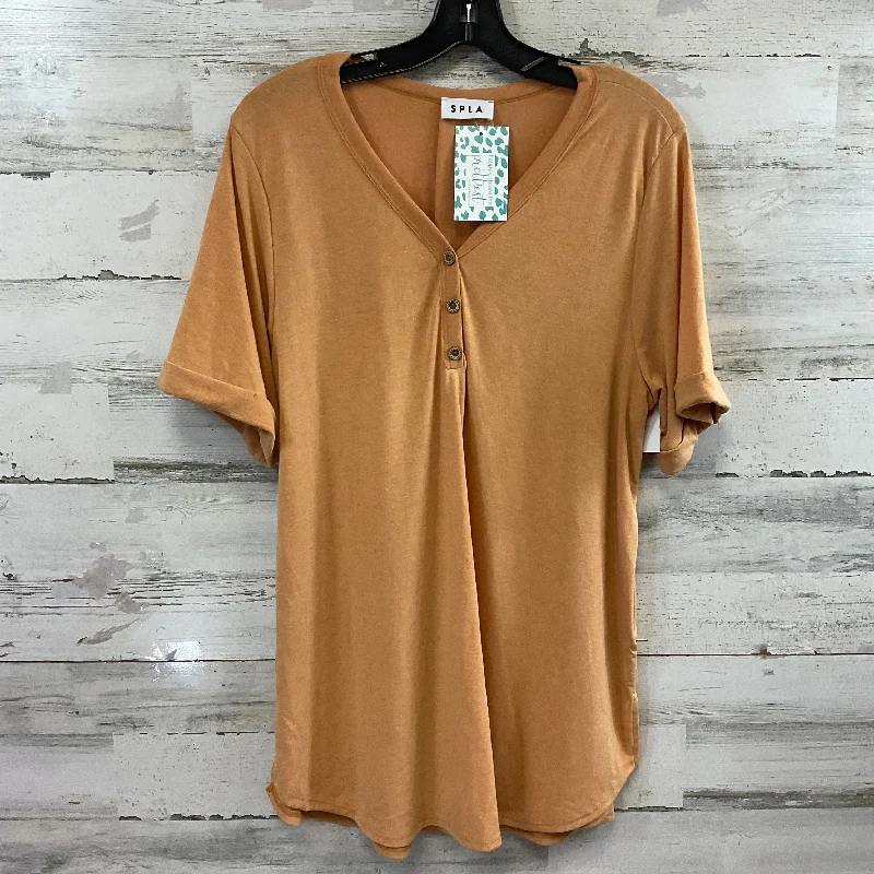 Cozy Outfit Top Short Sleeve By SPLA In Yellow, Size: 3x