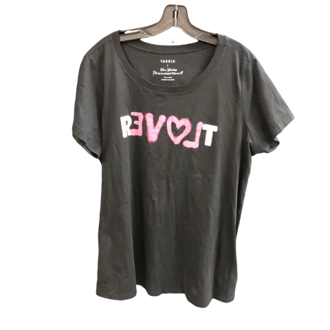 Cozy Footwear Top Short Sleeve By Torrid In Black, Size: 2x