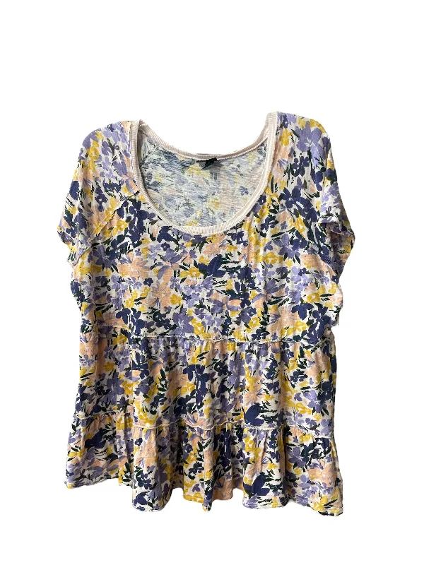 Breezy Comfort Top Short Sleeve By Torrid In Floral Print, Size: 2x