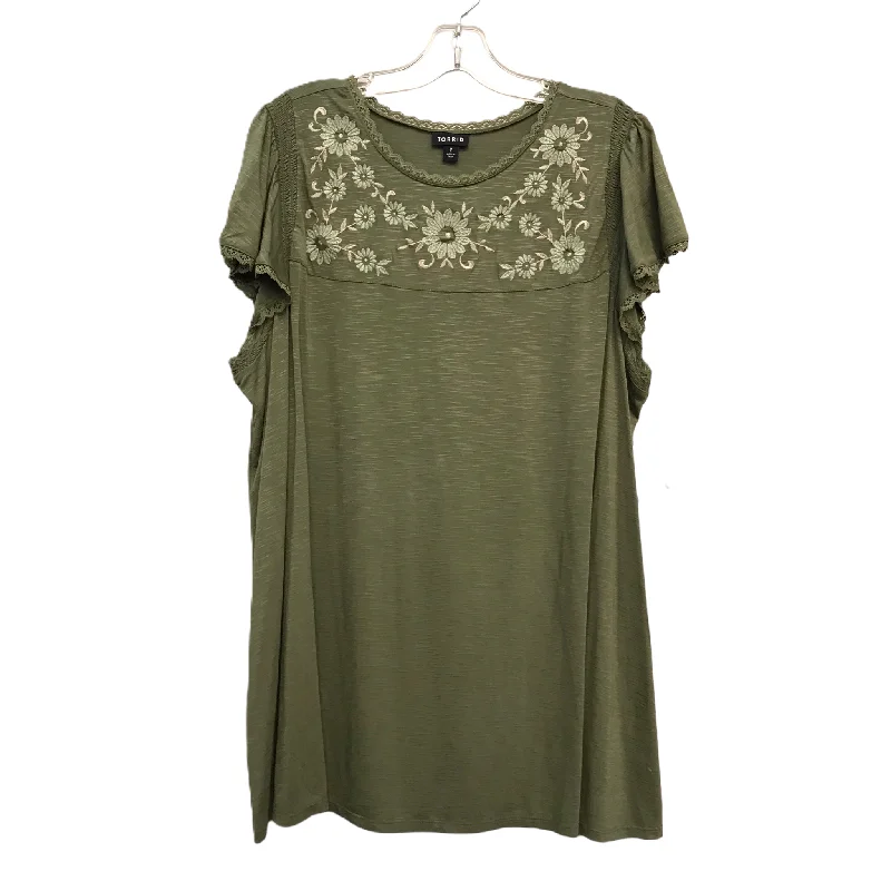 Comfortable Jackets Top Short Sleeve By Torrid In Green, Size: 2x