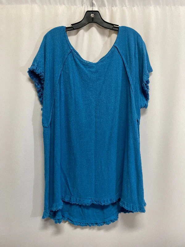 Personalized Wear Top Short Sleeve By Umgee In Blue, Size: 1x