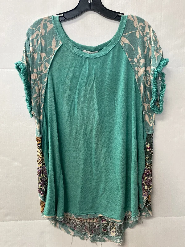 Fresh And Natural Top Short Sleeve By Umgee In Teal, Size: 1x