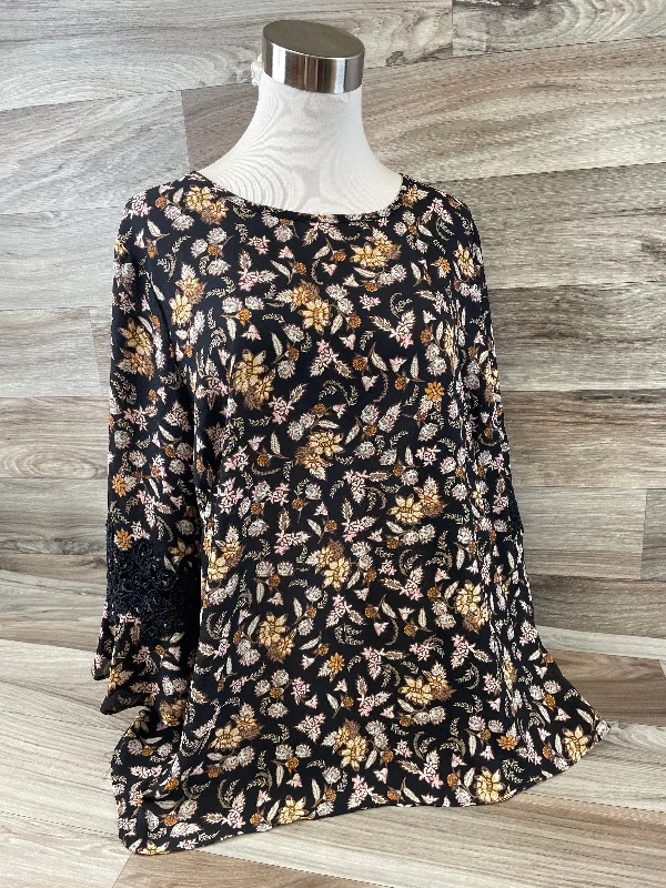 Street Charm Top Short Sleeve By Zac And Rachel In Black & Yellow, Size: 1x