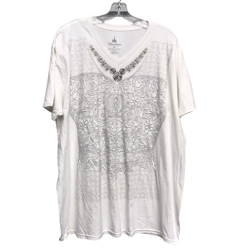 Slim Fit Top Ss By Disney Store In White, Size:1X
