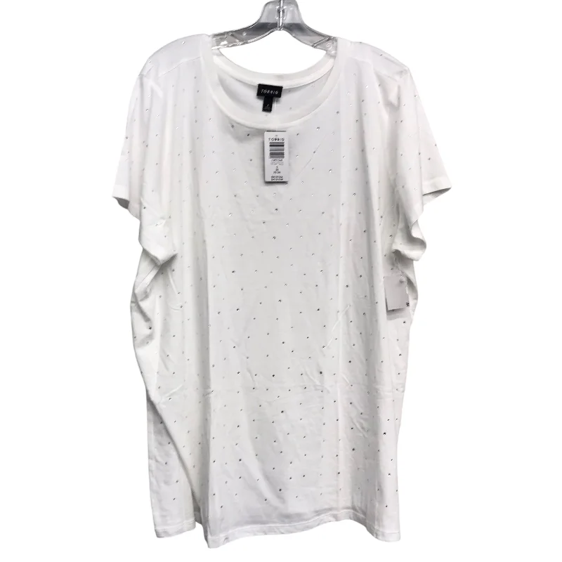 All-Day Comfort Top Ss By Torrid In White, Size:3X